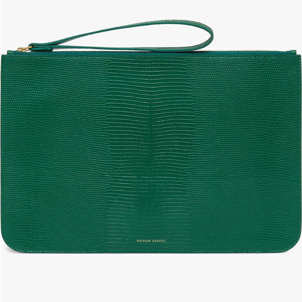 🔥 MANSUR GAVRIEL Snakeskin Print Leather Clutch NWT + Dust Bag! Retail $395
